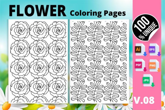 Flower Coloring Page KDP Interior V.08: A Practical Guide for Creators and Colorists
