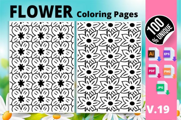Flower Coloring Page KDP Interior V.19: A Publisher’s Toolkit