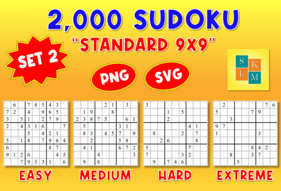 Sudoku 2,000 Easy-Medium-Hard-Extreme: A Complete Puzzle Asset for Publishers and Creators