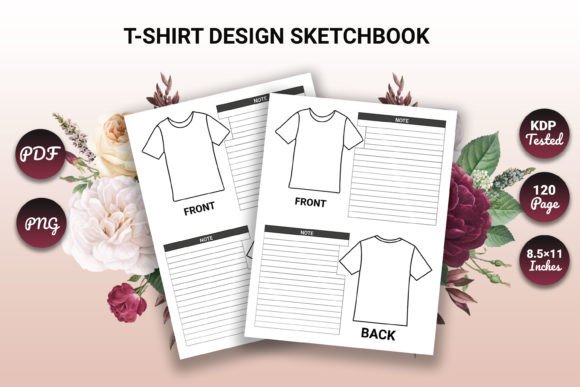 T-Shirt Design Sketchbook KDP Interior