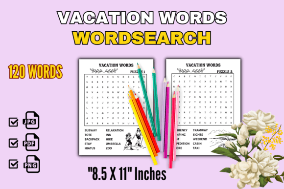 Vacation Wordsearch: Evaluating the Brain Games 160 Vehicles & Transportation Puzzle Collection